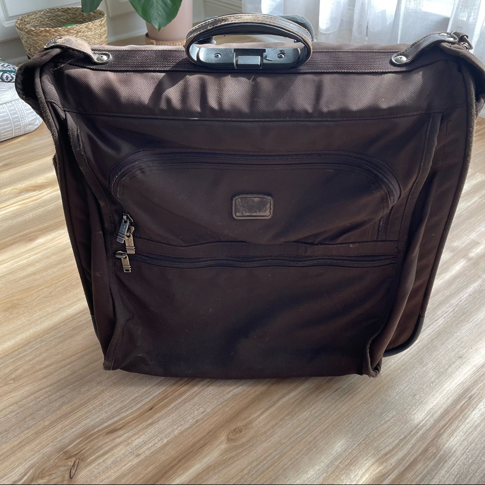 Tumi Nylon Wheeled Rolling Tote Carry On Case Brown